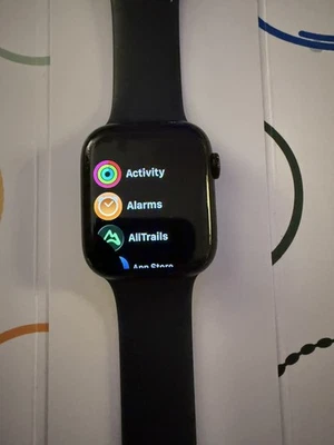 Apple Watch Series 7 45mm with GPS and cellular black sports band unlocked  - Image 1 of 3