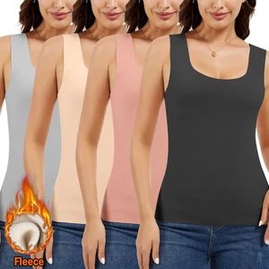 Women Thermal Fleece Shirt Camisole Sleeveless Tunic Warm Undershirt Base Layer - Picture 1 of 13