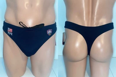 Tanga bikini TYR Elite Durafast bandera de EE. UU. Waterpolo azul marino para hombre talla 30 modificado Foto 1 de 4