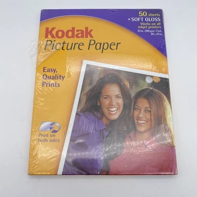Kodak Picture Paper – 50 Sheets – Soft Gloss- 8.5 x 11 – 密封包装 — 第 1/2 张图片