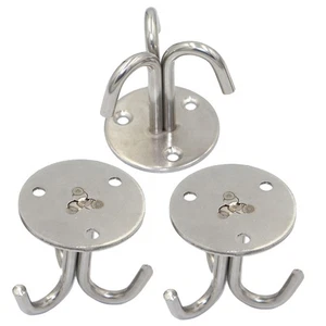  3PCS Stainless Steel Lifting Hooks Three Claw Hooks Durable Overhead Fan Hooks - Picture 1 of 11