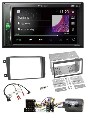 Pioneer 2DIN Lenkrad DAB USB Bluetooth Autoradio für Mercedes C W203 00-04 Kit L - Bild 1 von 4