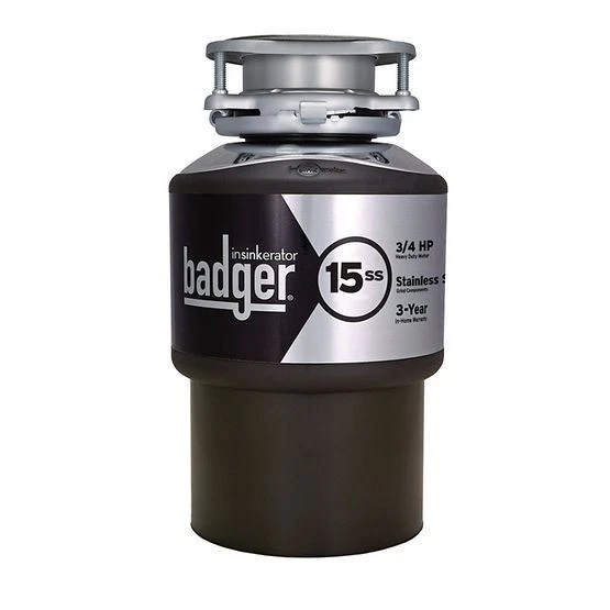 Eliminador de basura de residuos de alimentos Insinkerator Badger 15SS 3/4 HP Foto 1 de 1