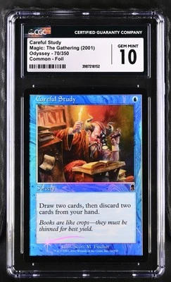 CAREFUL STUDY Odyssey Foil CGC 10 Gem Mint MTG [Nostalgium] - Image 1 of 2