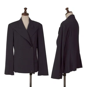 Yohji Yamamoto FEMME Wool Gaba Peak Lapel Double Jacket Size S(K-164408) - Picture 1 of 12
