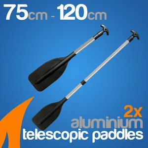 2 x premium 750mm-1200mm Adjustable Aluminium Telescopic Paddles - Picture 1 of 1
