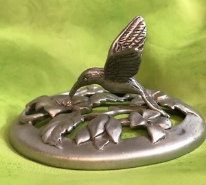 Estate Find, 1992 gaviota peltre colibrí popurrí/tarro tapa de vidrio - Imagen 1 de 12