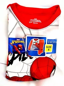 Brand New Boys Spiderman Spider Man 2 piece Flannel Pajamas Sleepwear Set Size 8 - Picture 1 of 5