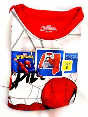 Nuevo conjunto de ropa de dormir pijama de franela de 2 piezas Spiderman Spiderman para niños talla 8 Foto 1 de 4