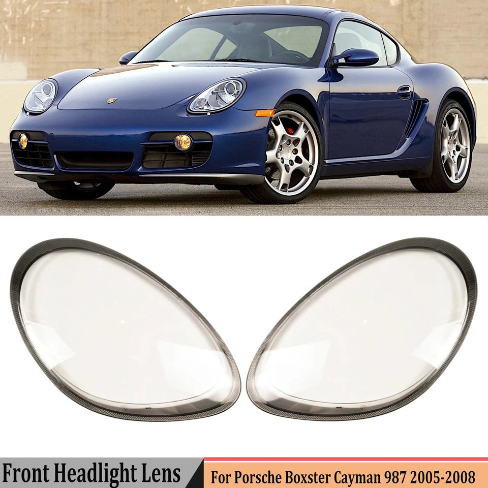 Cubierta de lente de faro izquierda y derecha para Porsche Boxster Cayman 987 2005-2008 Foto 1 de 4