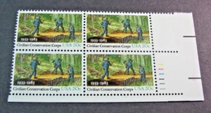 US Plate Block Stamp Scott# 2037 CCC, 50th Anniv. 1983 MNH H253 - Bild 1 von 1