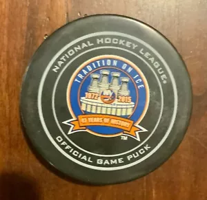 Tradition on Ice 1972 2015 NY Islanders Official Four Stanley Cups Puck - Picture 1 of 2