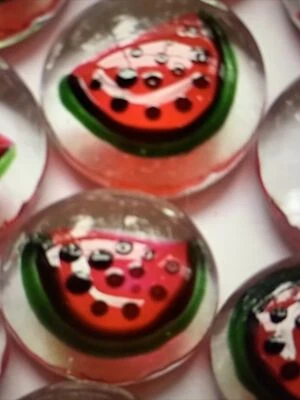 Sandía Roja Sandías Pintadas a Mano Vidrio Gemas Fiesta Favores Mesa Confeti Foto 1 de 3