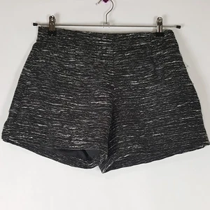 NEW Old Navy High Waist Tweed Shorts Women Black White Lined Flat Side Zip Sz 2 - Picture 1 of 6