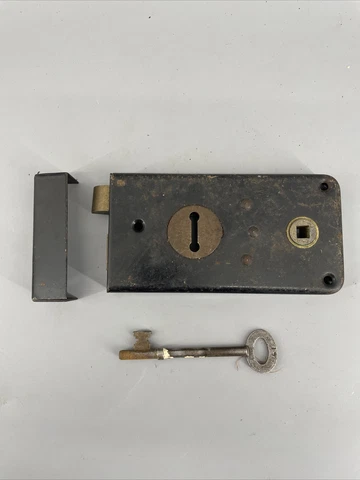 Old Double Handed Metal RIM Lock with 1 key Cover