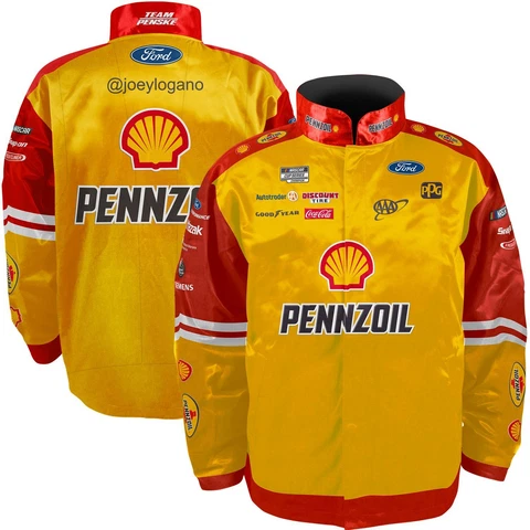 Joey Logano 2022 Checkered Flag #22 Shell/Pennzoil Uniform Jacket FREE SHIP! Cover
