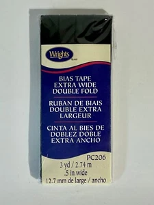 Wrights Bias Tape Extra Wide Double Fold PC206 ~ 3yd x 0.5" Various Colors NEW - Picture 1 of 58