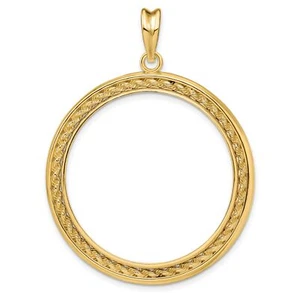 2006-Now $50 1 oz American Buffalo Prong Set Encased Rope Coin Bezel in 14k Gold - Picture 1 of 7