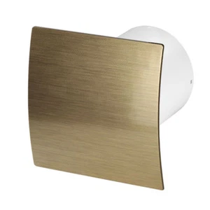 Ventilatore Estrattore Bagno 125mm con Timer e Ventilatore Pannello Frontale Oro Spazzolato - Foto 1 di 2