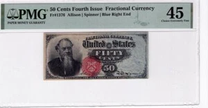 4th Issue 50 Cent Fractional Currency FR.1376 XF-45 PMG Choice XF - Picture 1 of 4