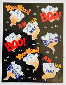 VTG Hallmark Stickers Halloween Ghosts Boo Haha Funny 80's ! - Picture 1 of 2