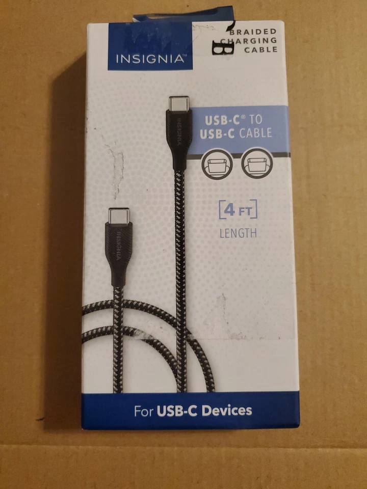 Insignia - 4' USB-C to USB-C Charge-and-Sync Cable - Charcoal - Image 1 of 1