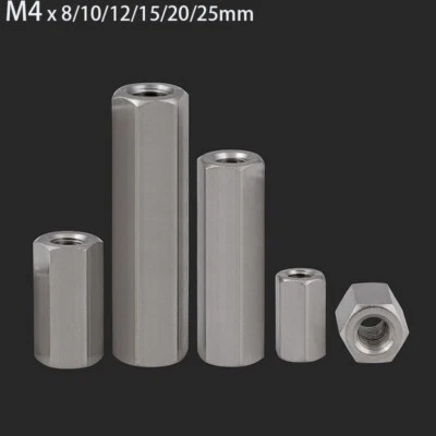 Gewindemuffen M4 Sechskant Edelstahl A2 Muffe Langmuttern Verlängerungsmuttern - Bild 1 von 4