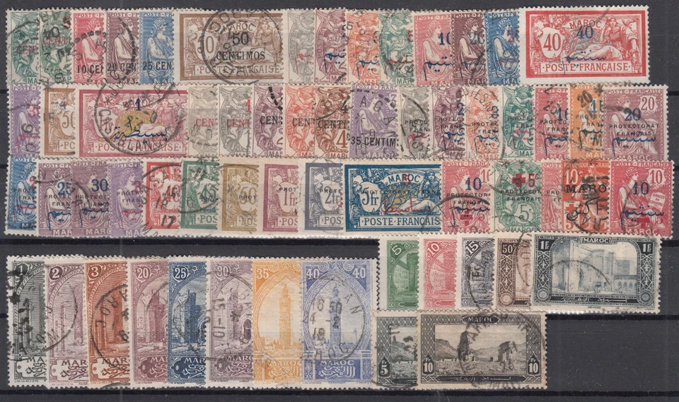 RI25463/ MARRUECOS FRANCÉS – COLECCIÓN USADA 1902/1917 – CV 470 $ Foto 1 de 1