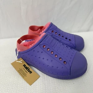 Native Jefferson Shoes Girls C9 Cozy Pink Purple Violet Ankle Strap 9 Slip On - Picture 1 of 10