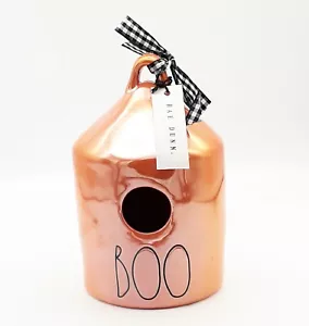 Rae Dunn BOO Irridescent Orange Birdhouse Round Halloween Online Exclusive New - Picture 1 of 9