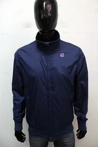 K.way Jacket Mens Size L Jacket Blue Winter Jacket Jacket Logo Man - Picture 1 of 15
