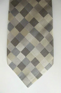 Quiet check pure silk M&S tie in muted woven colours Good condition - Picture 1 of 3