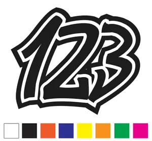 Custom Race Numbers Front & Sides Set Vinyl Sticker Decal Motorbike Motocross #1 - Picture 1 of 4