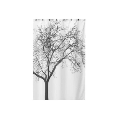 Cortina de ducha impermeable DOZENEGG - Diseño moderno de árbol en blanco y negro - 70 pulgadas Foto 1 de 4