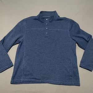 Suéter GH Bass & Co Para Hombres XL Azul Cuarto Botón Manga Larga Jersey - Imagen 1 de 6