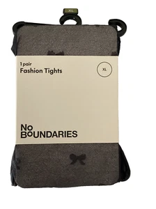 Women's NO BOUNDARIES Black Bows Fashion Pattern Tights 1-Pack, Size 3XL* - Picture 1 of 4