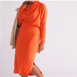 Abito midi drappeggiato scollo cappuccio XLarge nuovo con etichette Daily Practice by Anthropologie - Foto 1 di 13