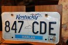 2009 License Plate Kentucky Harlan County 847 CDE BENT DENTED