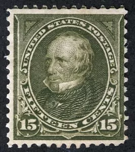 US Sc 284 olivgrün 15¢ 1897 DLW P.12 unbenutzt regummed - Bild 1 von 1