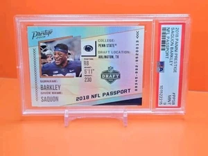 🟢🦅⚪️ 2018 PRESTIGE SAQUON BARKLEY #PPSB NFL PASSPORT PSA 9 EAGLES ⚪️🦅🟢 - Bild 1 von 2