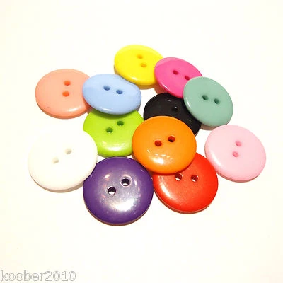 25 Stück Bunte Runde Resin Harz 2 Löcher Knopf/Knöpfe 23mm / 2,3cm Basteln Nähen - Bild 1 von 3