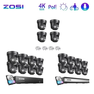 ZOSI 8/16CH 4K PoE 8MP NVR Camera System Outdoor AI Vehicle Detection Spotlights - Picture 1 of 14