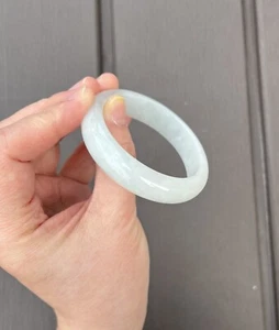 24029OL Certified Untreated Grade A Burmese Jadeite Bangle - Oval 53.2mm - Picture 1 of 9