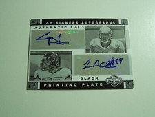 2007 TOPPS CO-SIGNERS FOOTBALL PRINTING PLATE DUAL AUTOGRAPHS, ADAMS, ANDERSON