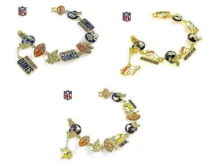 CHOOSE LOT Charm Bracelets NEW Official NFL Fits 7-1/4" - 7-1/2" Jewelry Ladies - Picture 1 of 4