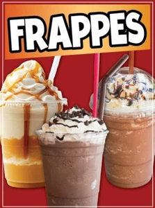Frappes Decal Window Sticker Frapuccino Iced coffee Truck Concession Vinyl - Picture 1 of 6