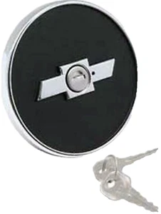 1967 1968 CHEVROLET CAMARO SS RS Z28 BASE BOWTIE LOCKING GAS FUEL CAP BLACK - Picture 1 of 1