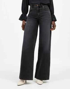 Madewell Superwide-Leg Jeans in Kingswood Wash Black Jeans Sz 27P NWT - Picture 1 of 5