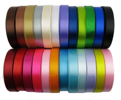 (25 YARDS) SATIN RIBBON roll craft xmas presents wedding party holiday gift wrap - Image 1 of 4
