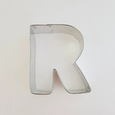 Cortador de galletas Letra del alfabeto R 3"" Metal Niños Nombre Sándwich Fiesta de cumpleaños Foto 1 de 2